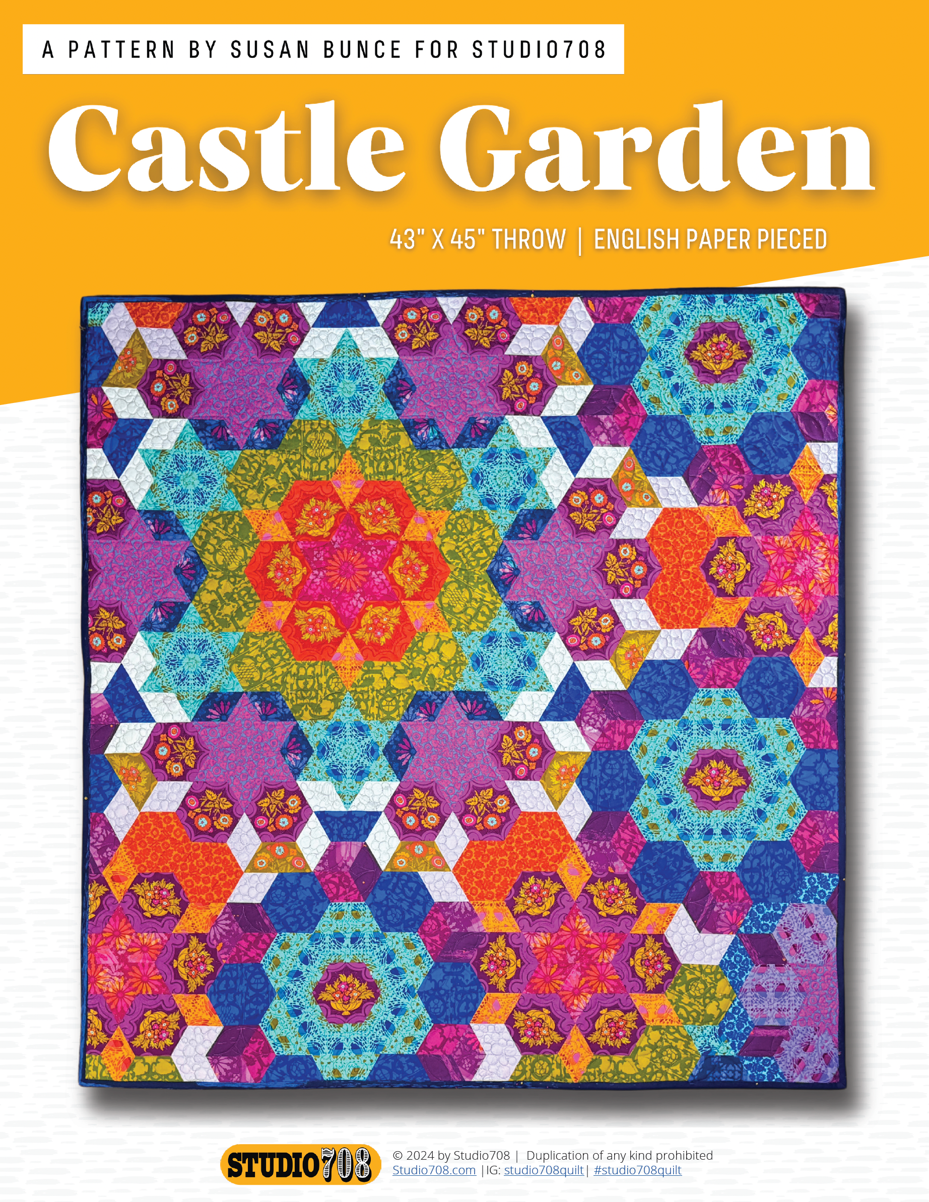 Castle Garden English Paper Pieced PDF Pattern